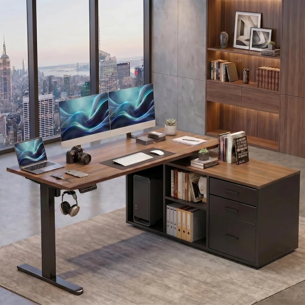 Desk Setup Height - Рабочий стол HUANUO 55 дюймов L-образной
