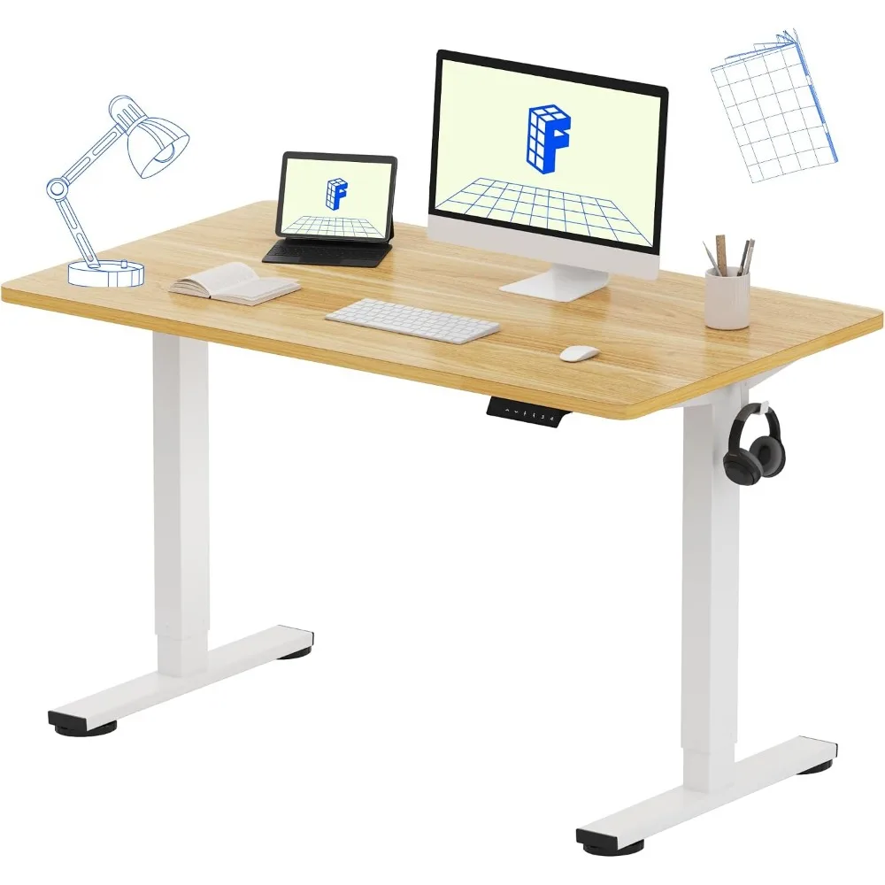 Desk Setup One Monitor - Цельный регулируемый по высоте стол 48x24