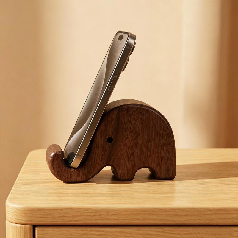 Desk Setup Wood - Простая креативная подставка для телефона из