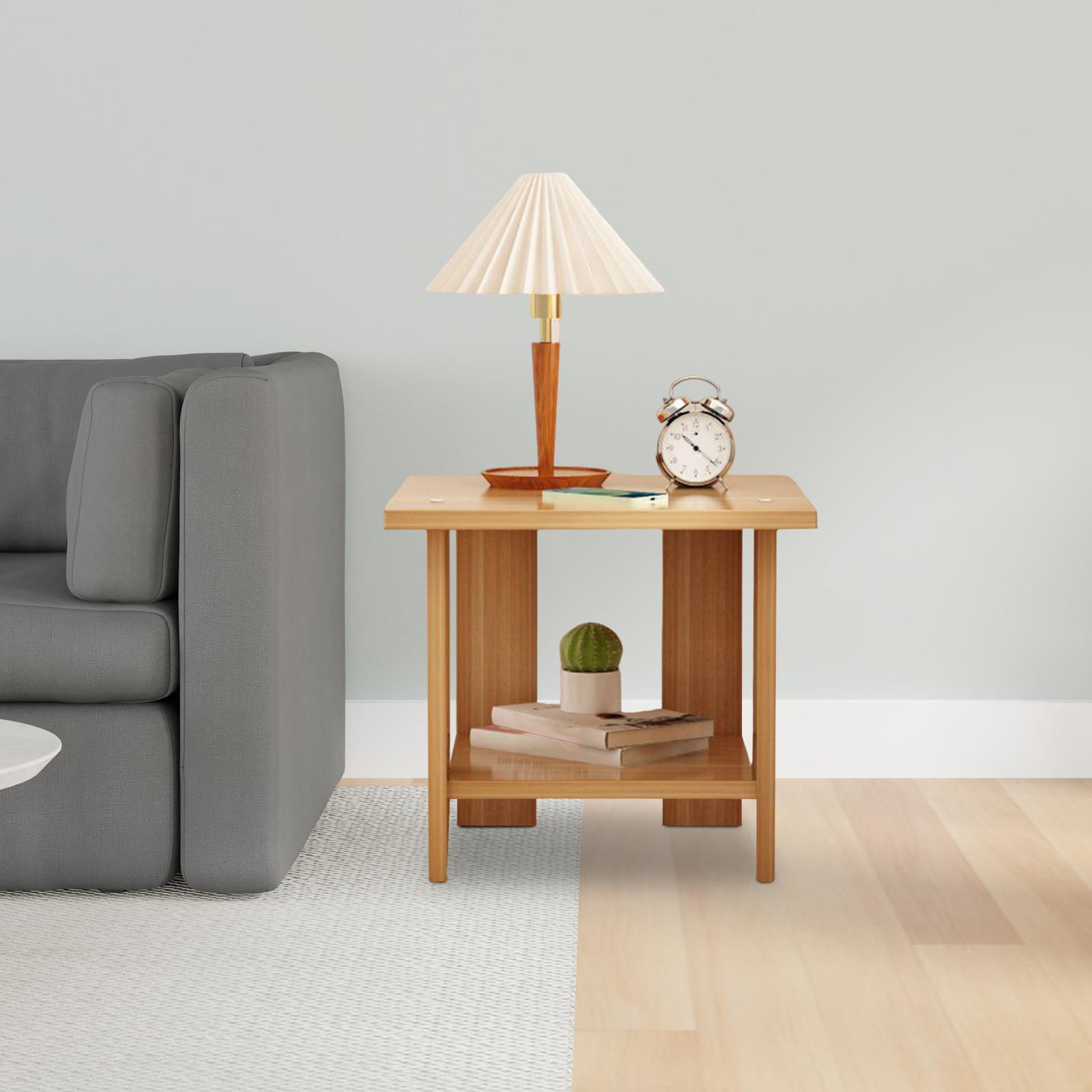 Desk Setup Ideas - Деревянный двухслойный приставной столик, многофункциональный, прочный,