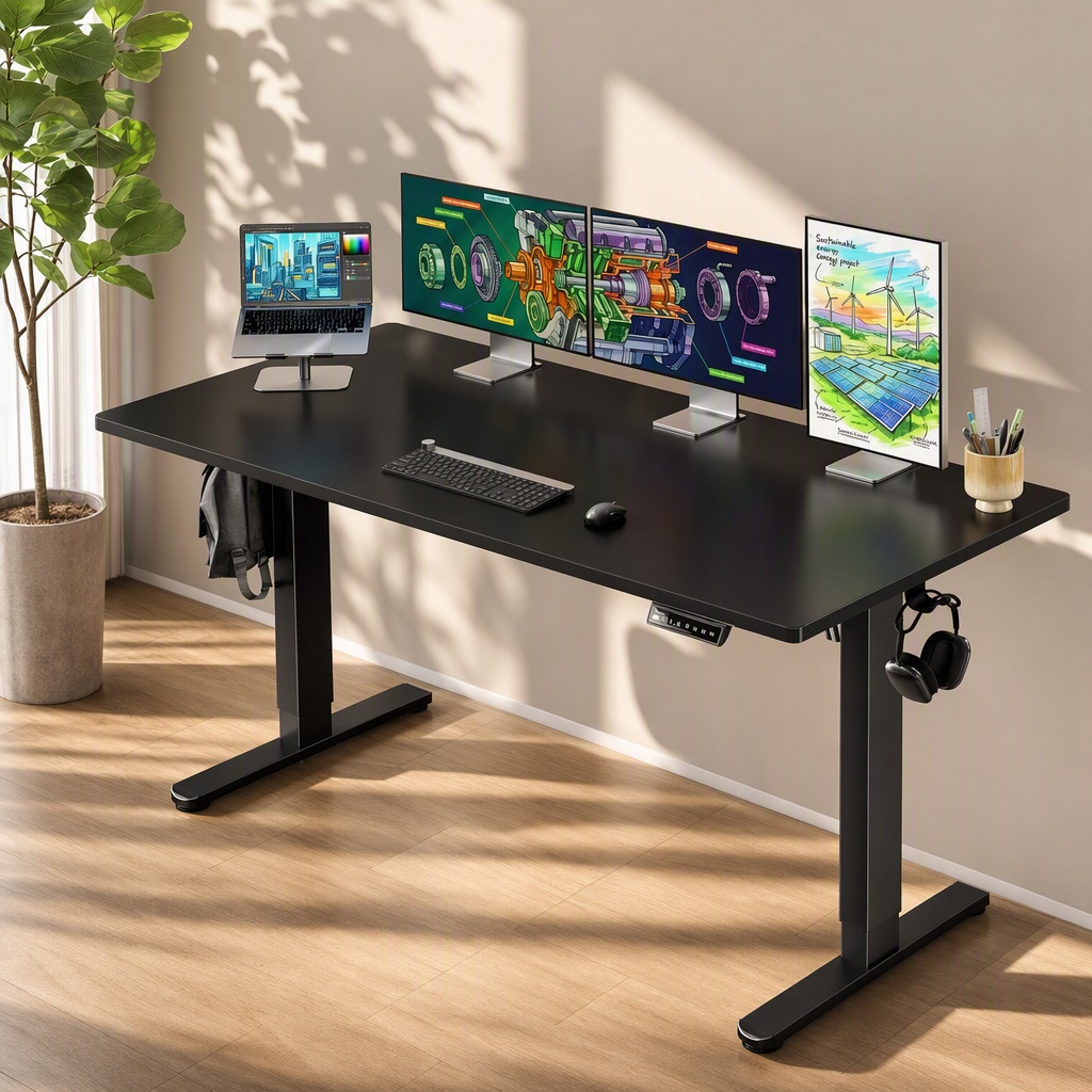Desk Setup Height - Электрический стол с регулируемой высотой, цельная
