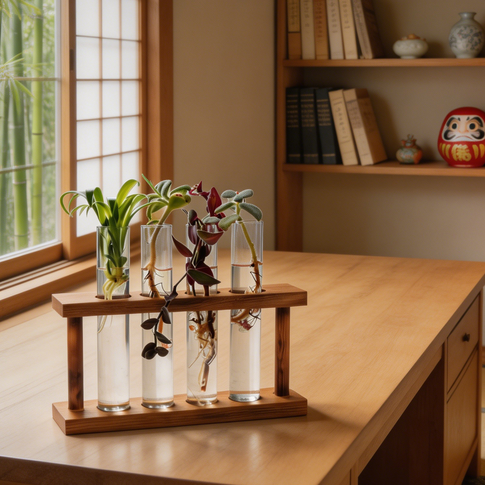 Desk Setup Wood - Деревянная станция для размножения растений с