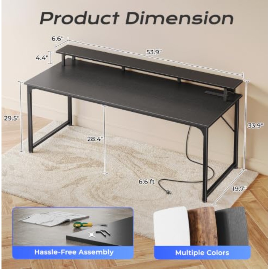 Игровой стол с LED-подсветкой  – обзор и цена Desk Setup Black And Wood