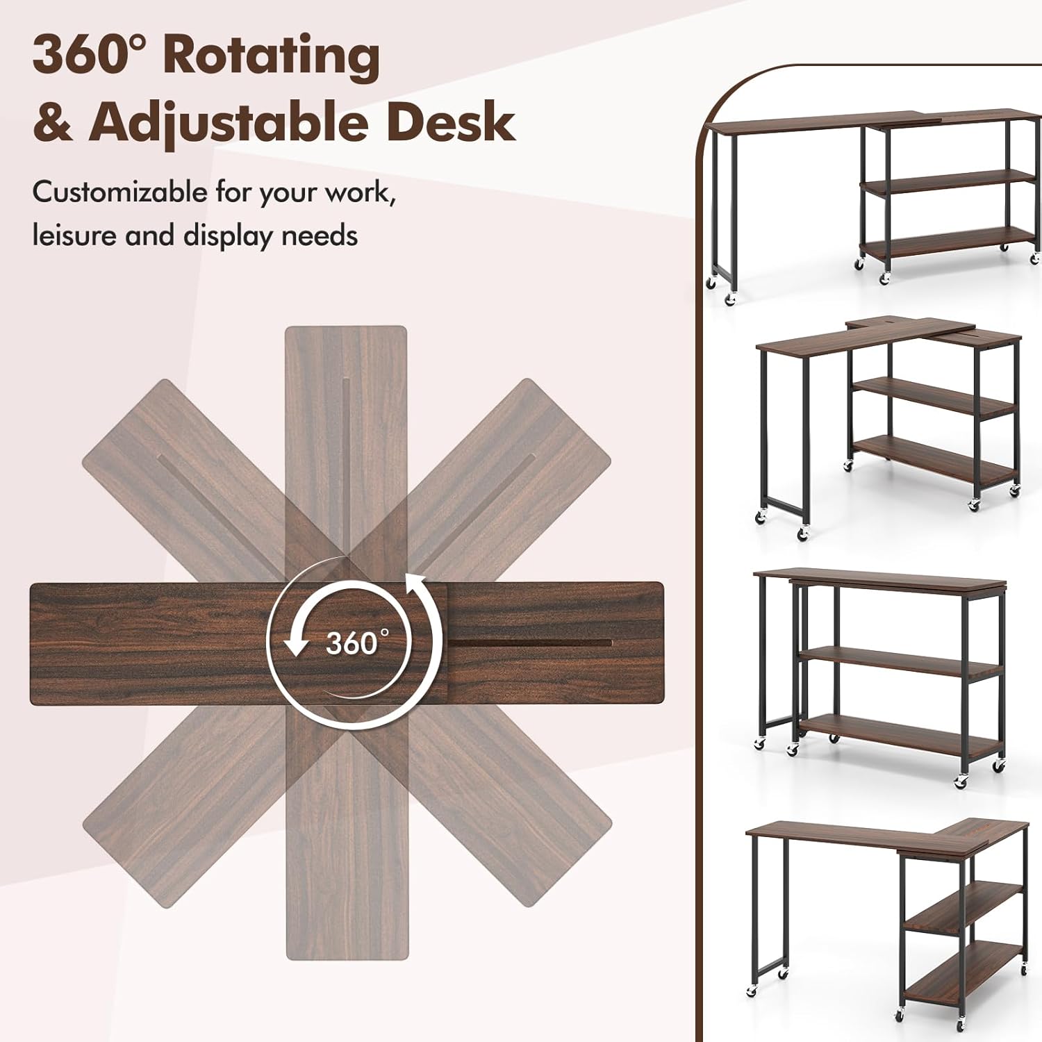 360 °   Поворотный приставной  – обзор и цена Desk Setup Ideas