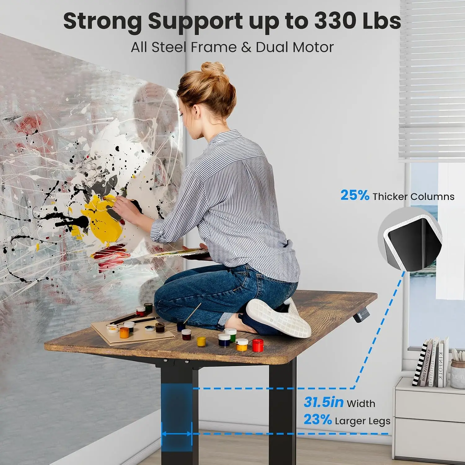 Каркас стола с двумя моторами  – обзор и цена Desk Setup Height