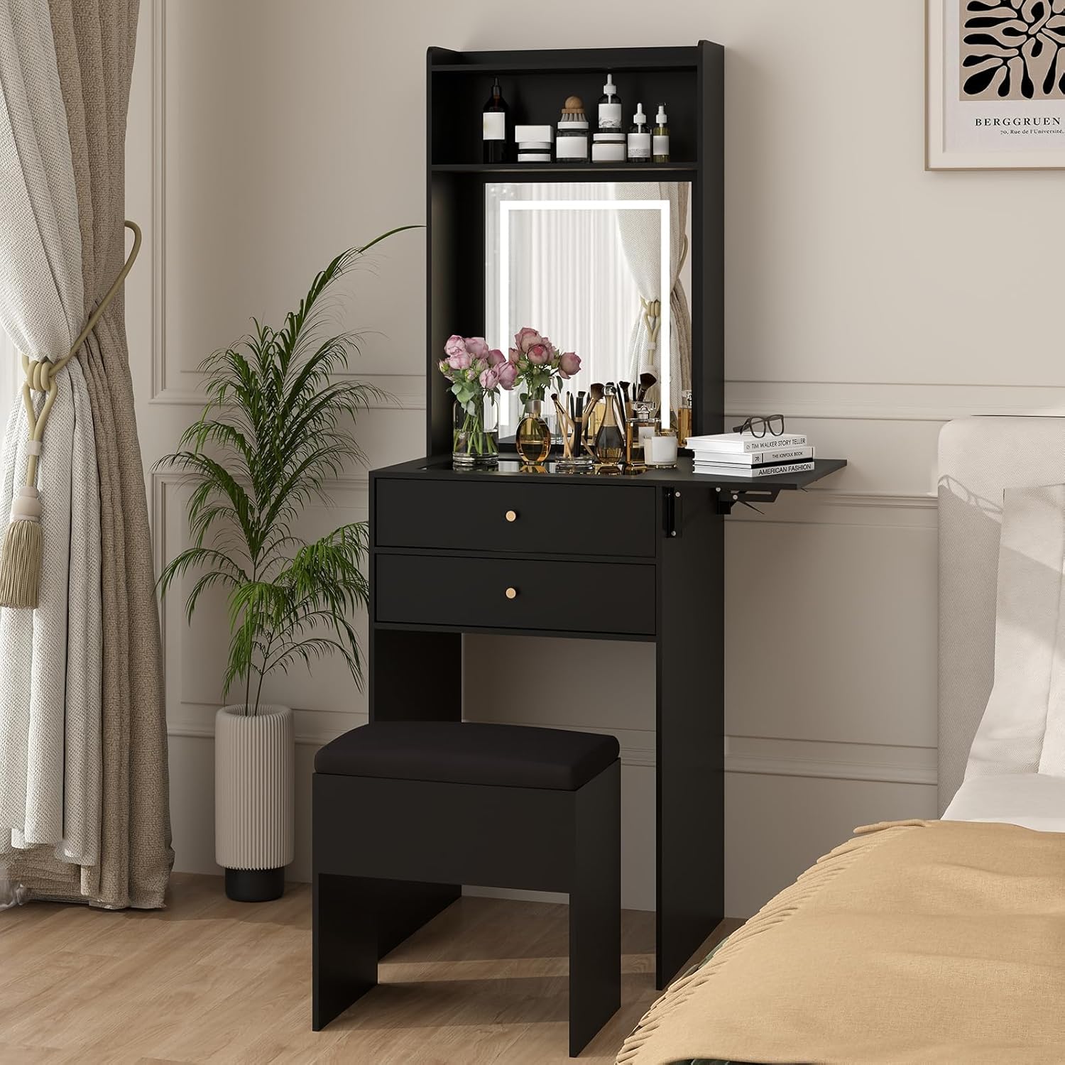 Миниатюрный черный туалетный с – обзор и цена Desk Setup Black And Wood