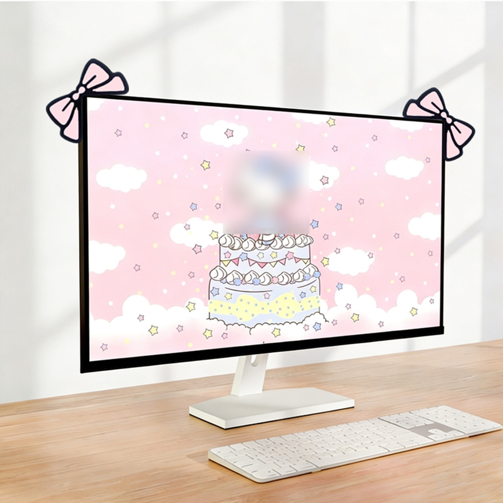 Милый розовый бант-украшение д – обзор и цена Desk Setup With Laptop And Monitor