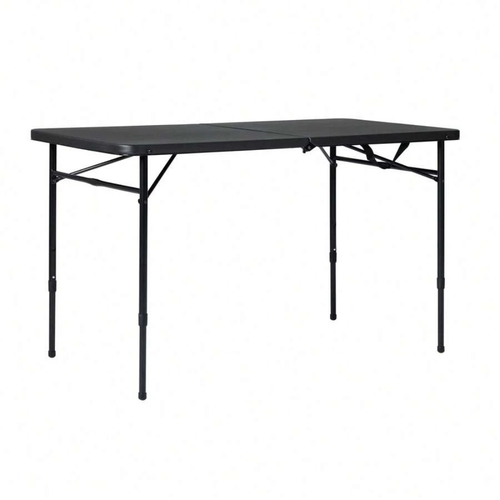 Складной стол длиной 4 фута, с – обзор и цена Desk Setup Black And Wood