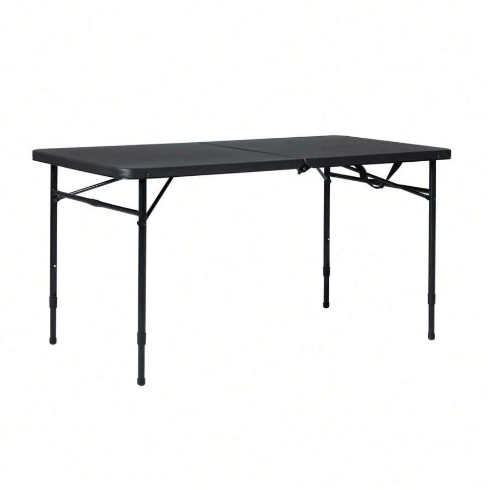 Складной стол длиной 4 фута, с – обзор и цена Desk Setup Black And Wood