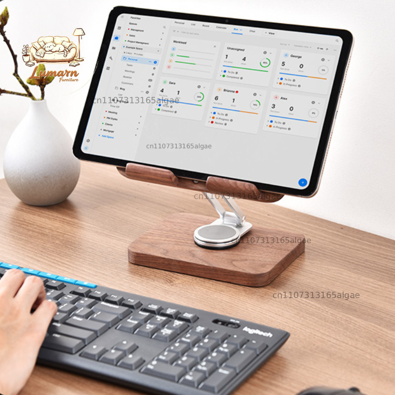 Подставка для iPad из черного  – обзор и цена Desk Setup Black And Wood