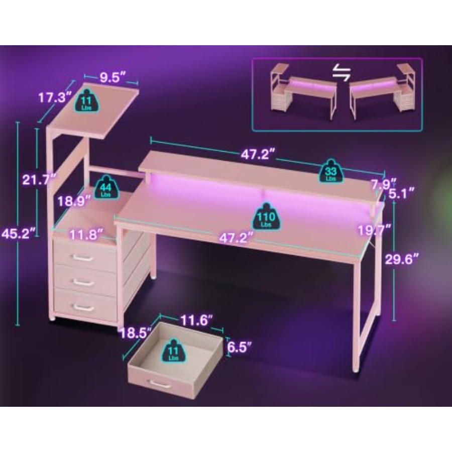 Игровой стол с подставкой для  – обзор и цена Desk Setup Black And Wood