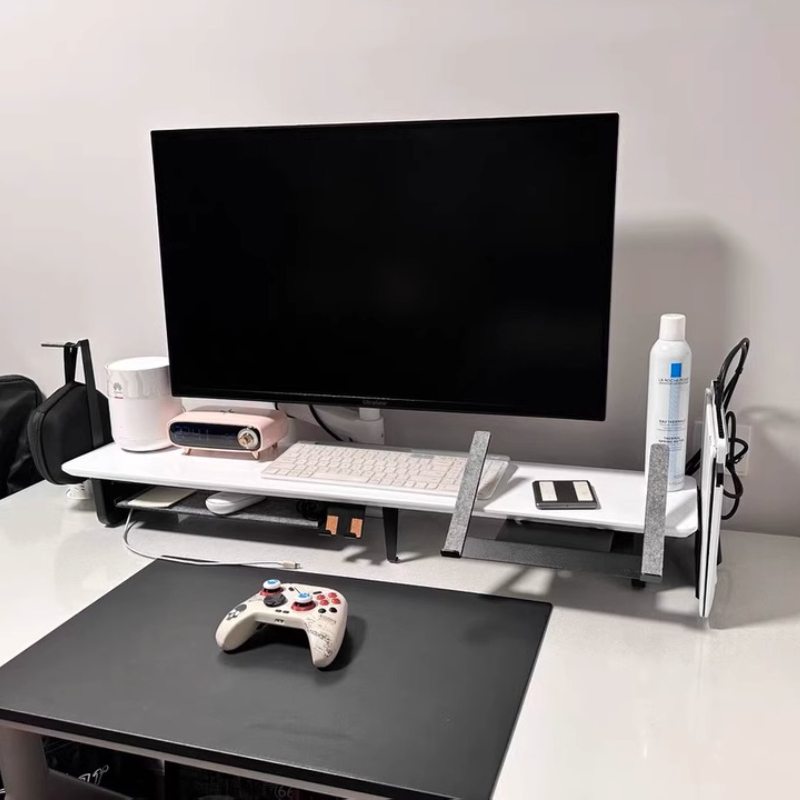 Модульная подставка для монито – обзор и цена Desk Setup Black And Wood