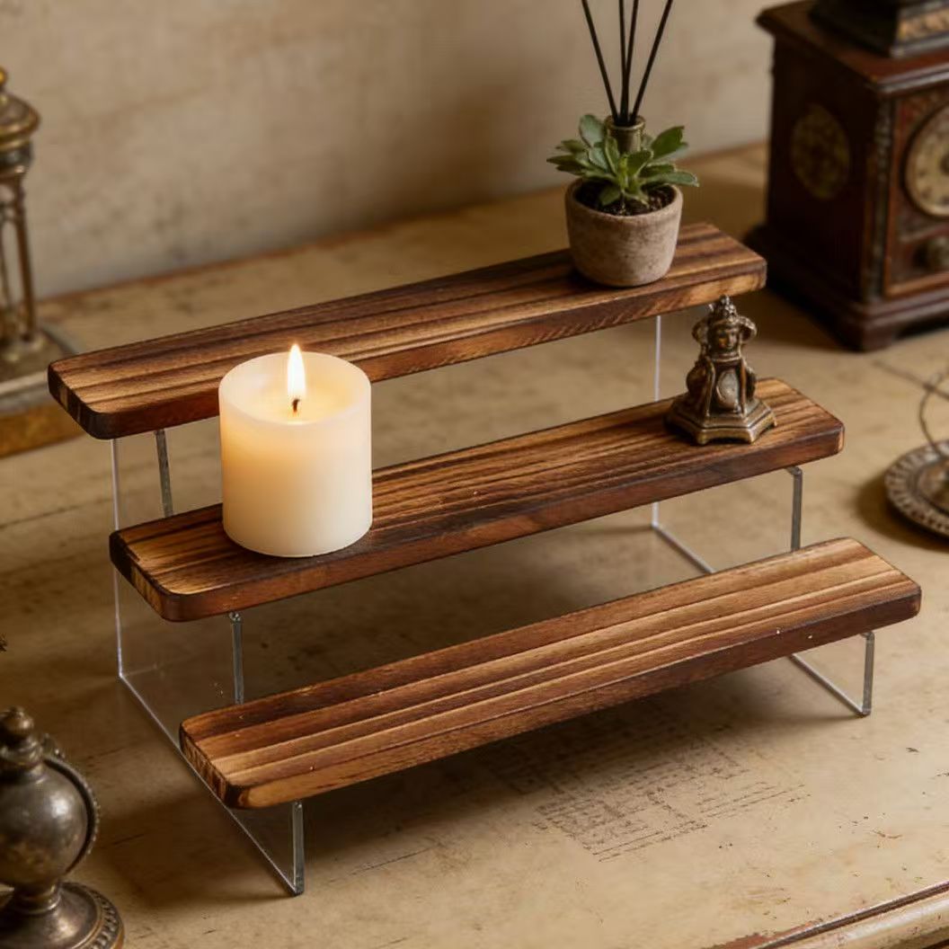 Подставка-стеллаж из обожженно – обзор и цена Desk Setup Wood